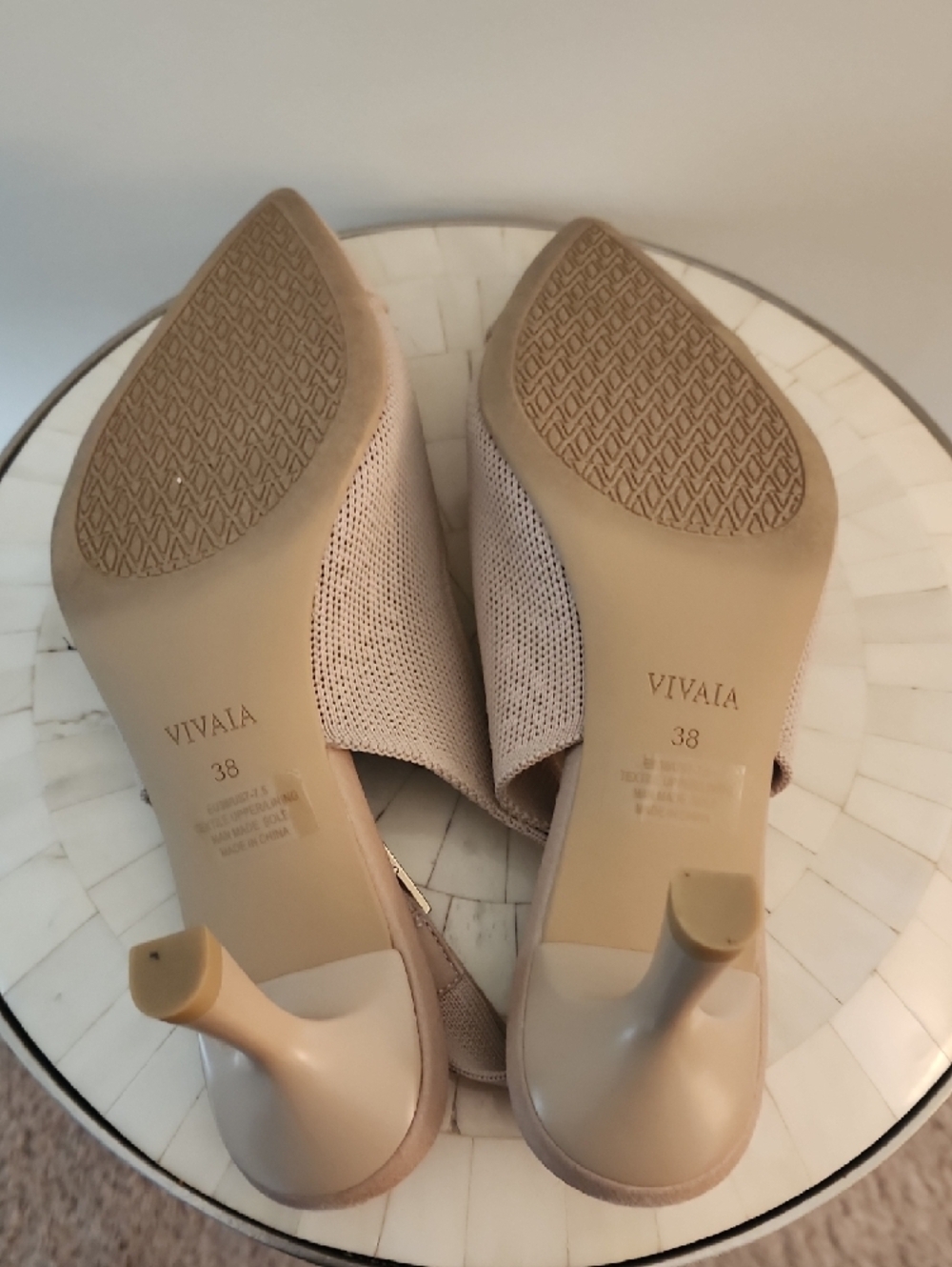 Vivaia Nude Pointed-Toe Slingback Heels - Picture 7 of 7